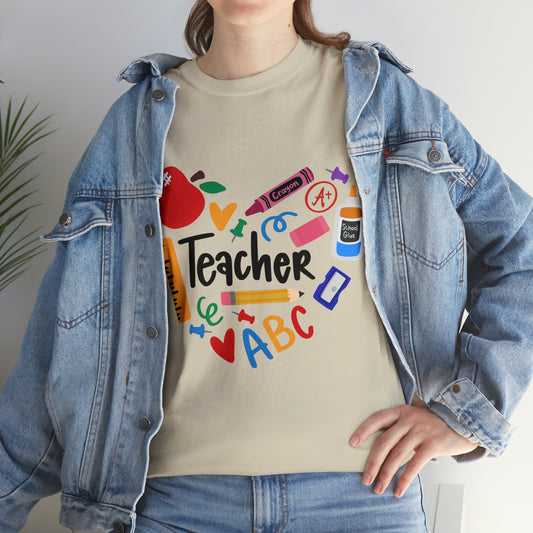 Teacher Heart Unisex Heavy Cotton Tee