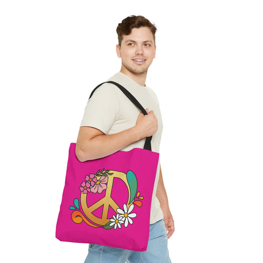 Peace in Hot pink Tote Bag