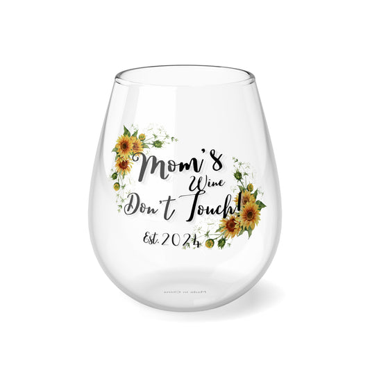 Mom's Wine Don't Touch Stemless Wine Glass, 11.75oz