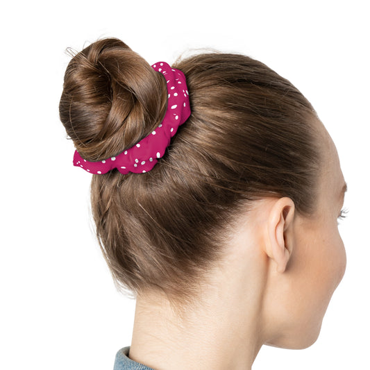 Pokadot Hot Pink Scrunchie