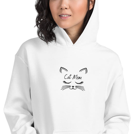 Cat Mom Spring Colors Embroidered Hoodie